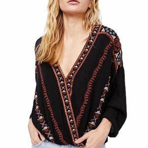 Free People Crescent Moon Beaded Blouse
